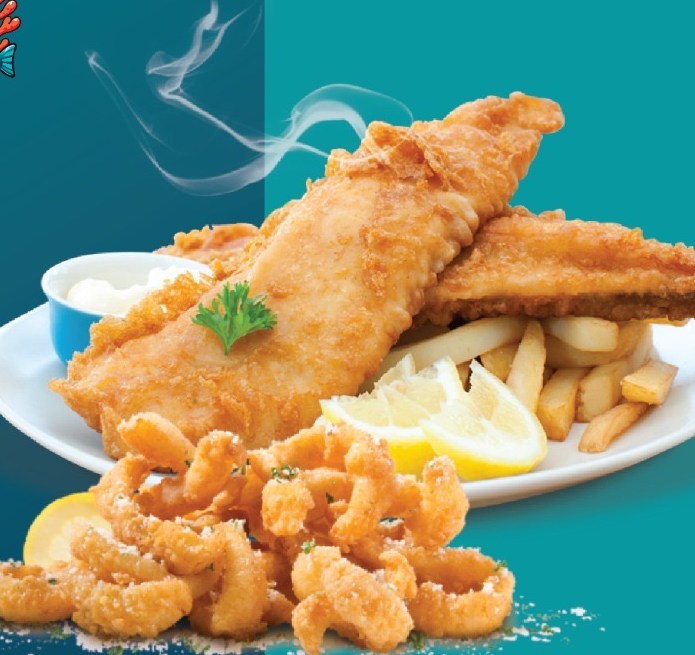 Fish, chips and calamari